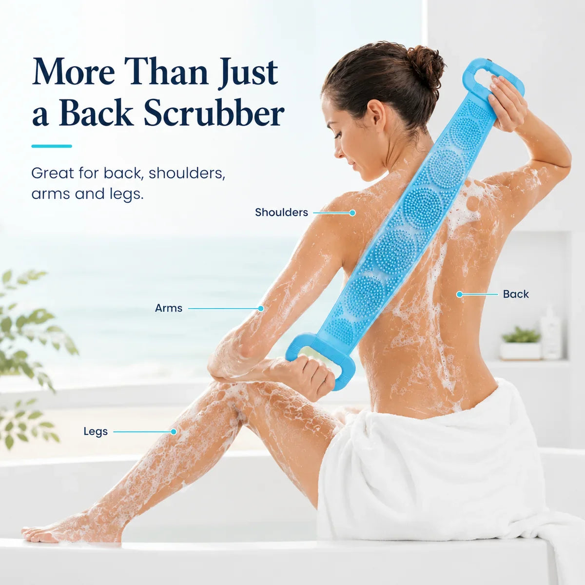 🛁Summer Limited-Time 50% OFF 💦Silicone Bath Brush Double-Sided Exfoliating Back Scrubber